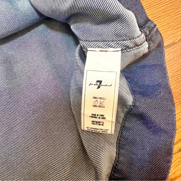 💖 3 for $20 ✅/ 7 for All Mankind Denim Off Shoulder Blouse - Picture 3 of 4